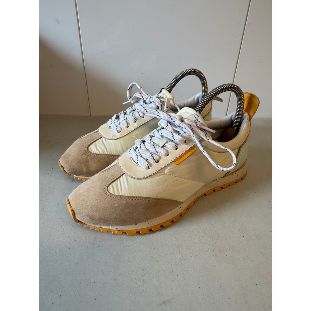 ONCEPT Phoenix Cream Beige Yellow Suede Nylon Sneakers Womens US 6